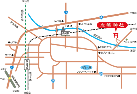 白河鹿嶋神社　地図